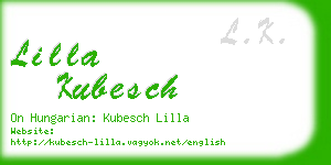 lilla kubesch business card